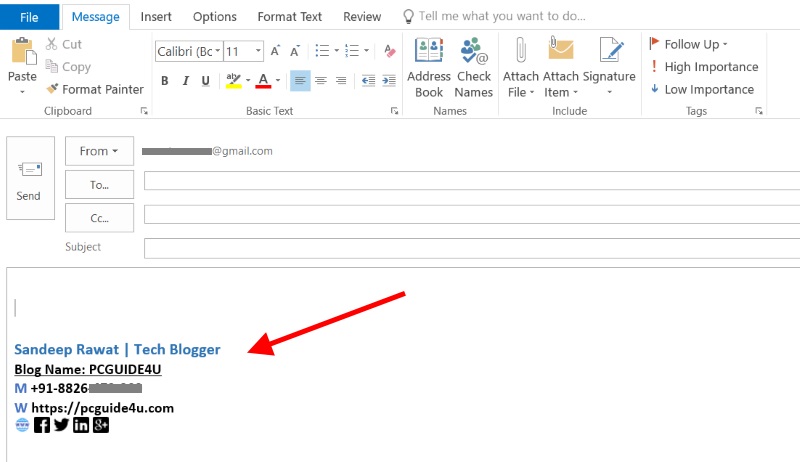 email signature in microsoft outlook