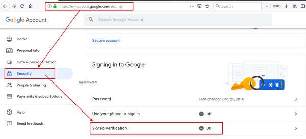 setting up gmail on outlook with 2 step verification
