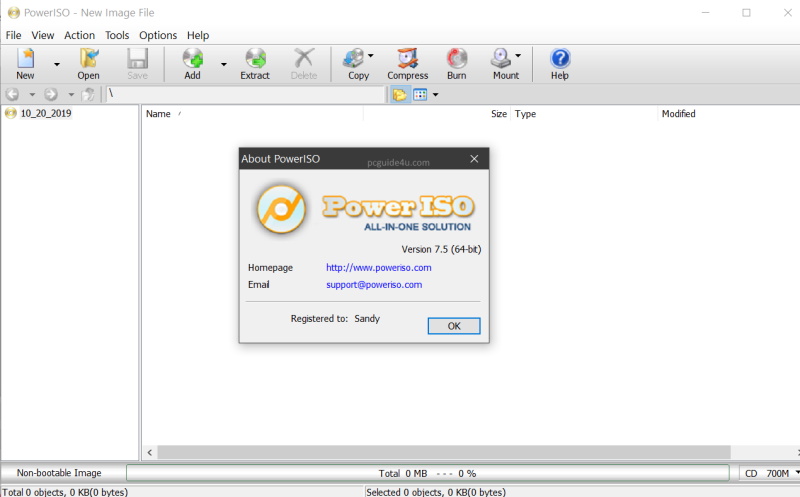 how to make iso file using poweriso